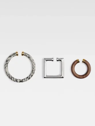 Der Ohrschmuck Trio geometrischer Ohrklemmen