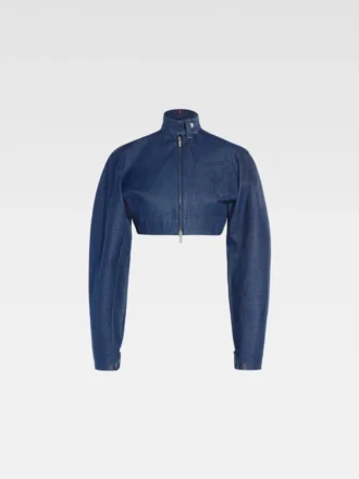 Die Cabrio-Jeansjacke von de-Nîmes Kurze Jeansjacke im Motorradstil