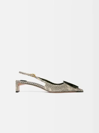 Die flachen Duelo-Slingbacks Runde und eckige Kitten Heels