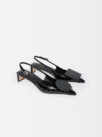 Die flachen Duelo-Slingbacks Runde und eckige Kitten Heels