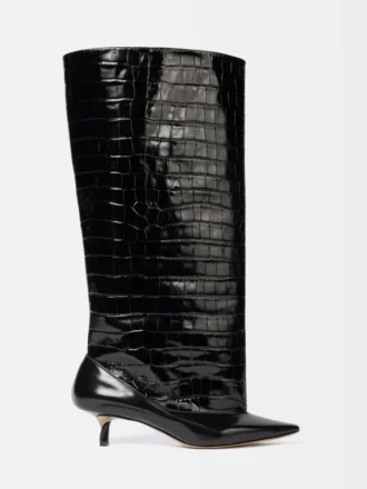 Die hohen Tourni-Stiefel Breite kniehohe Stiefel