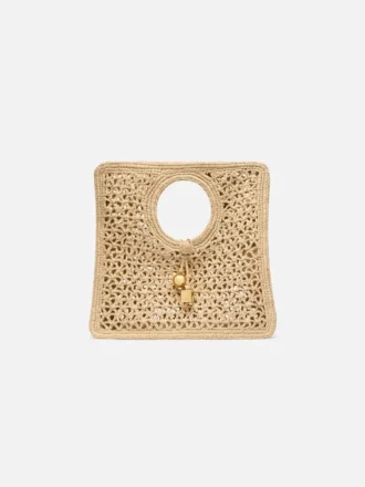 Die kleine quadratische Tasche Spiaggia Kleine quadratische Tasche aus Raffia