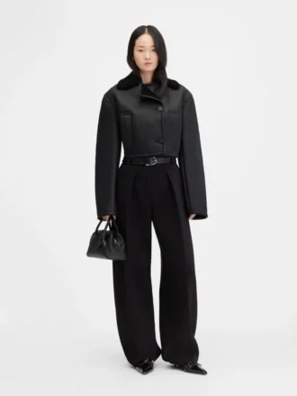 Die Marino-Jacke Zweireihige Shearling-Jacke