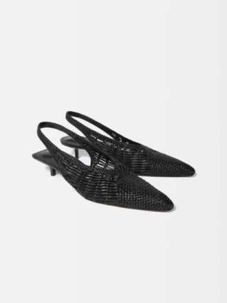 Die niedrigen Cubisto Banane Gewebte Banane-Slingbacks