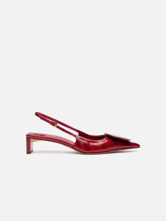 Die niedrigen Duelo-Slingbacks Runde und eckige Kitten Heels